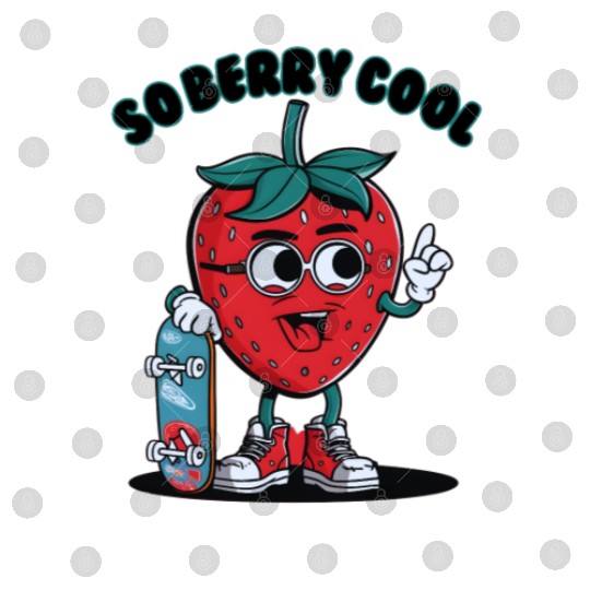 Groovy So Berry Cool Fruit Lover Strawberry Digital Files