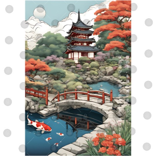 Serenity Under Cherry Blossoms- Japanese castle Digital Files