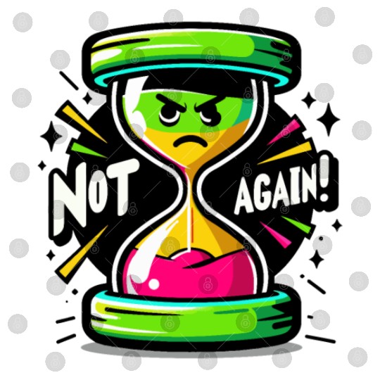 Angry Hourglass Not Again Lime Green Trendy Colors Digital Files