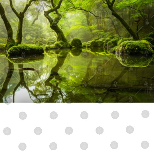 Enchanted Forest Reflections in Tranquil Pond Digital Files