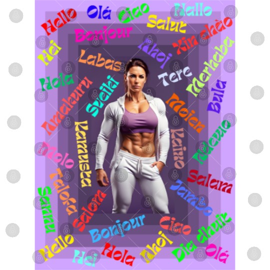 Multi language gym design Digital Files