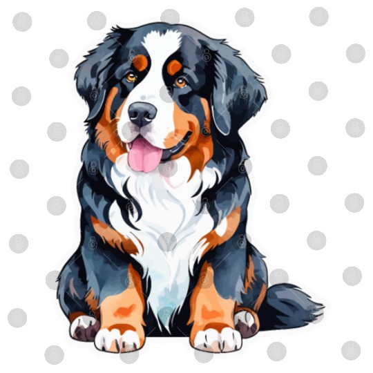Bernese Mountain Dog Watercolor Digital Files