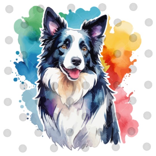 Border Collie Watercolor Digital Files