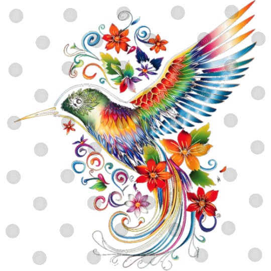 Hummingbird Flowers Colorful Hummindgbird Digital Files