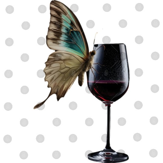 Butterfly Drinking Wine Realistic Digital Files