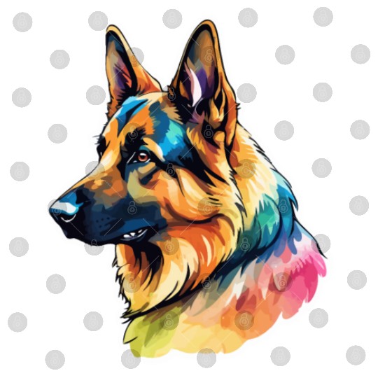 German Shepherd Watercolor Digital Files