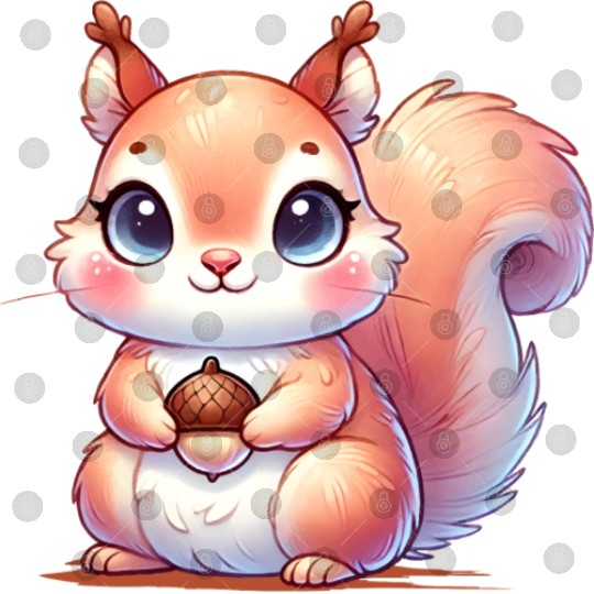 The cute squirrel with favorite food Digital Files