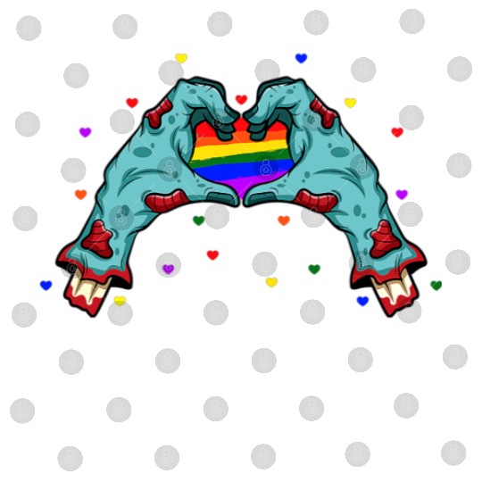 Halloween Hand Skeleton Heart LGBT Pride Rainbow Digital Files