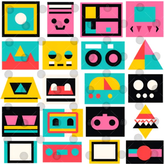 Techie Cuties: Colorful Futuristic Art Digital Files