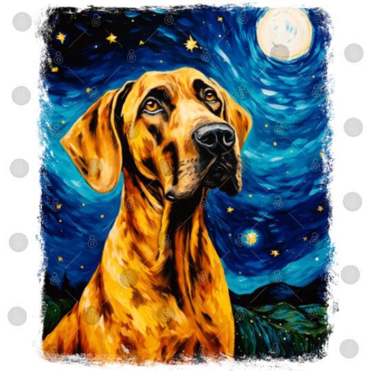 Great Dane Dog Starry Night Painting Digital Files