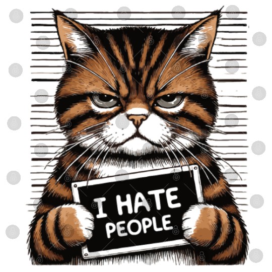 Funny Grumpy Cat: I Hate People-I Hate People Cat Digital Files