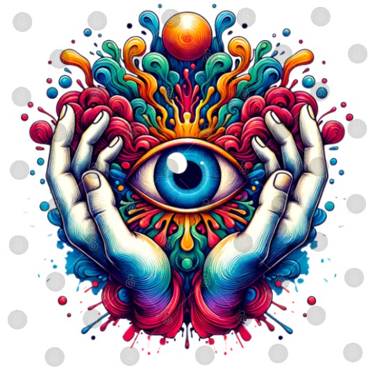 Colorful abstract psychedelic eye design Digital Files