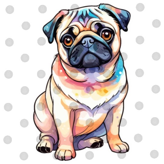 Pug Watercolor Digital Files