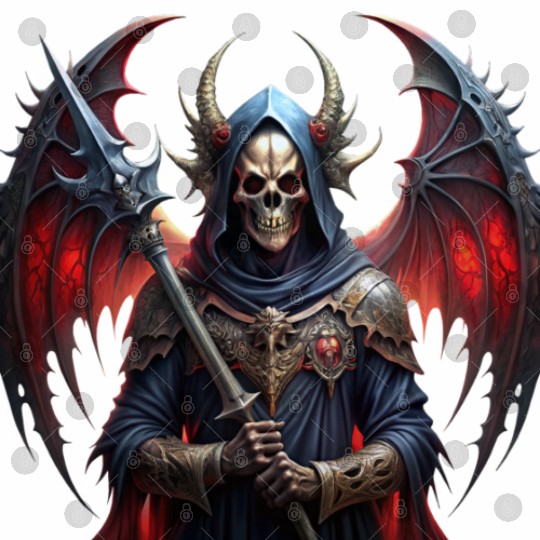 Mysterious skull with giant vampire wings Digital Files