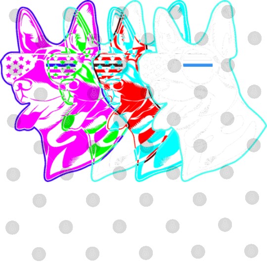 Retro 4th Of July US Flag K9 Dog With Eyeglasses Digital Files