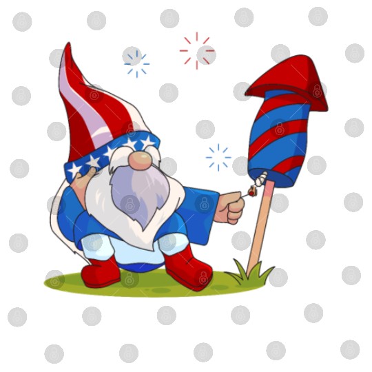 Adorable Gnome Fireworks America Digital Files