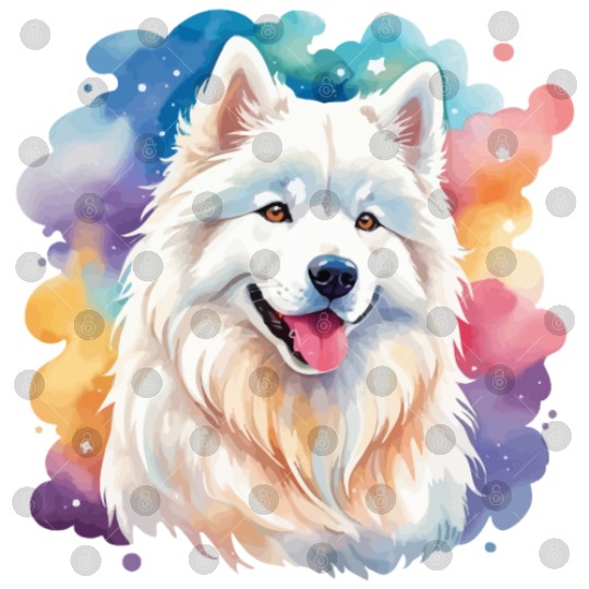 Samoyed Dog Watercolor Digital Files