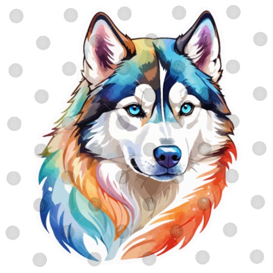 Siberian Husky Watercolor Digital Files