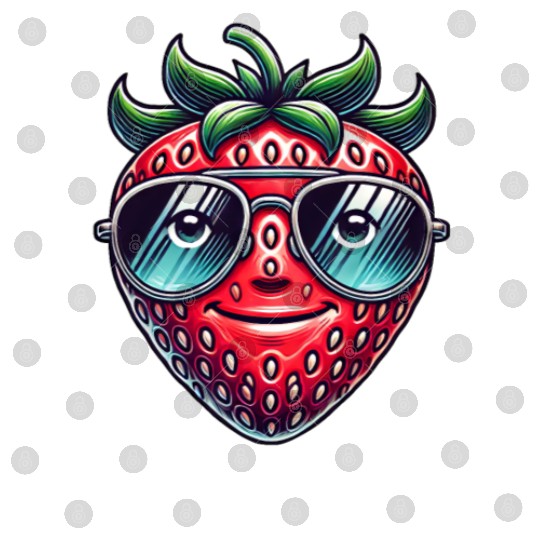 Cool strawberry with sunglasses summer fruit Digital Files