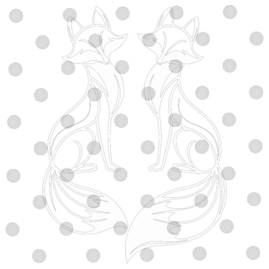 Fox Artistic Design: Elegant Twin Foxes Digital Files
