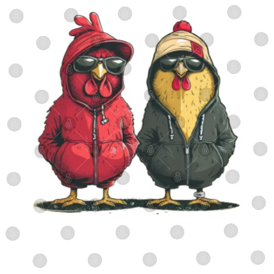 Stylish chickens sporting trendy Digital Files