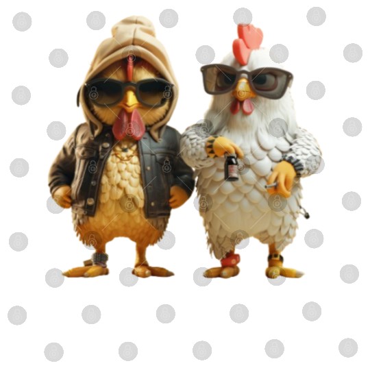 Stylish streetwear on hip chickens Digital Files