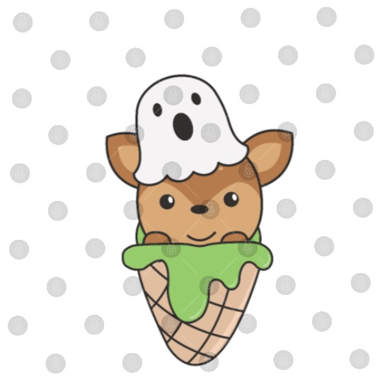 Deer Halloween Ghost I Scream Ice Cream Pun Digital Files