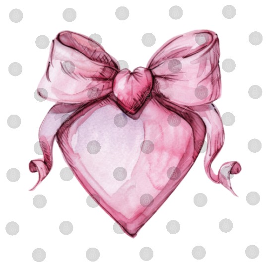 Heart with a pink bow Digital Files