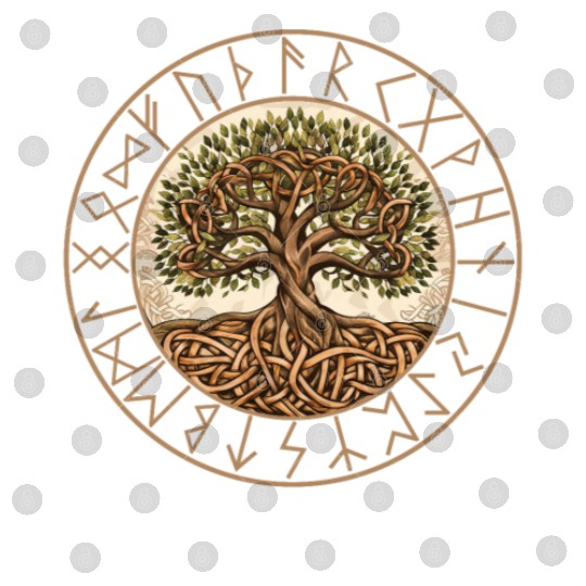 Viking runes tree of Life round frame celtic Digital Files