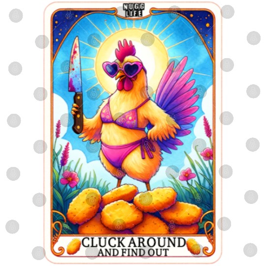 Funny Chicken Tarot Card, FAFO, Hilarious Digital Files