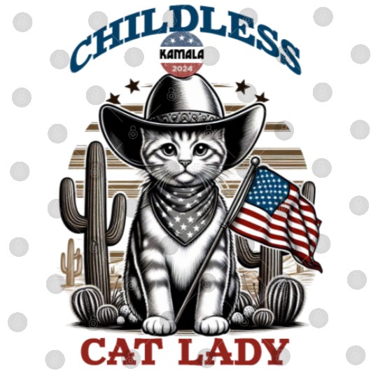 VOTE Like a Childless Cat Lady Funny Voting Kamala Digital Files
