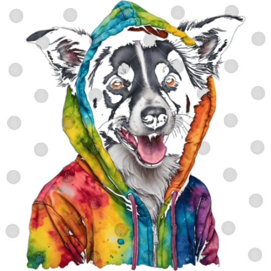 Border Collie Digital Files Dog Colorful Funny Animal Pri