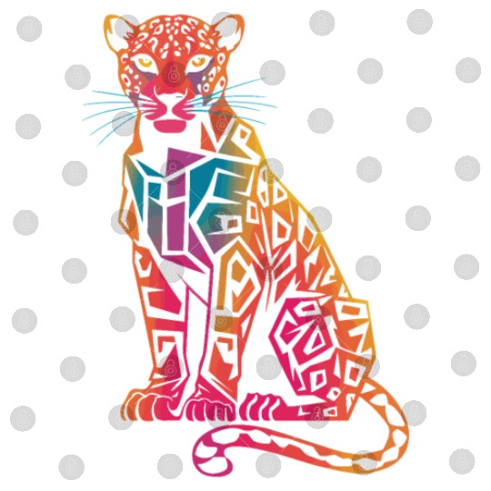 Colorful Geometric Jaguar Artwork for Bold Digital Files
