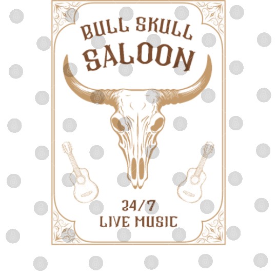 Country Music Western Bull Skull Saloon Digital Files