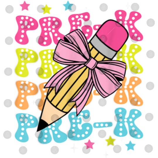 Pre K Teacher Pencil Coquette Bow Back To School K Digital Files