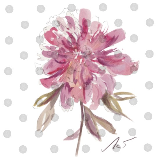 Peony loose watercolor hand-painted Digital Files