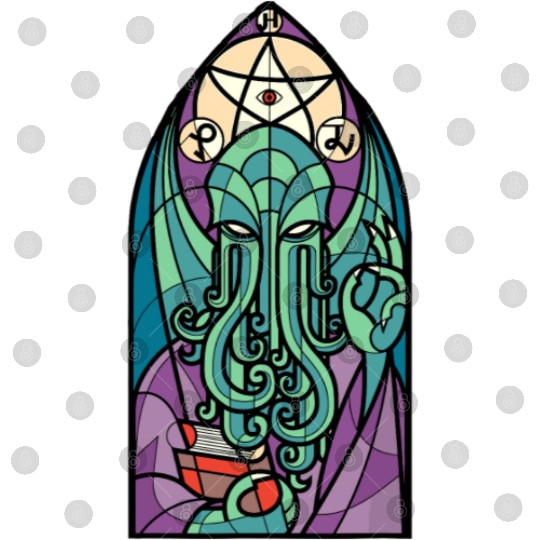 Cthulhu Church Stained Glass Cosmic Horror Funny Digital Files