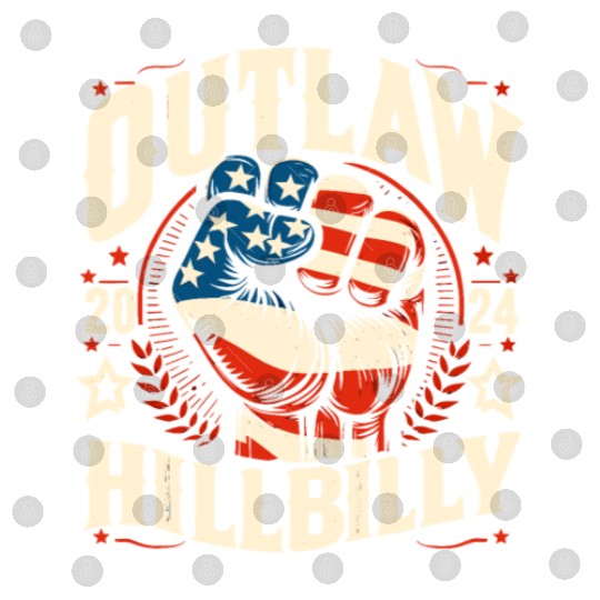 Vintage Retro US Flag Outlaw Hillbilly 2024 Trump Digital Files