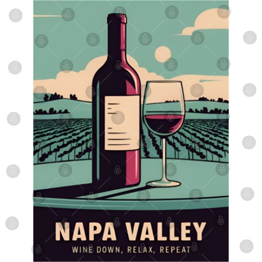 Funny Vintage Travel Napa Valley Wine Humor Digital Files