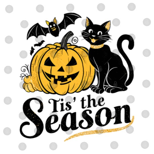 Tis the season Halloween bats pumpkin fall funny Digital Files