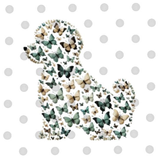 Nature's Harmony: Dog Silhouette of Butterflies Digital Files