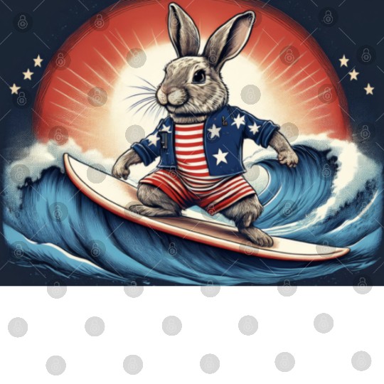 Stars & Stripes Surfer Bunny Digital Files