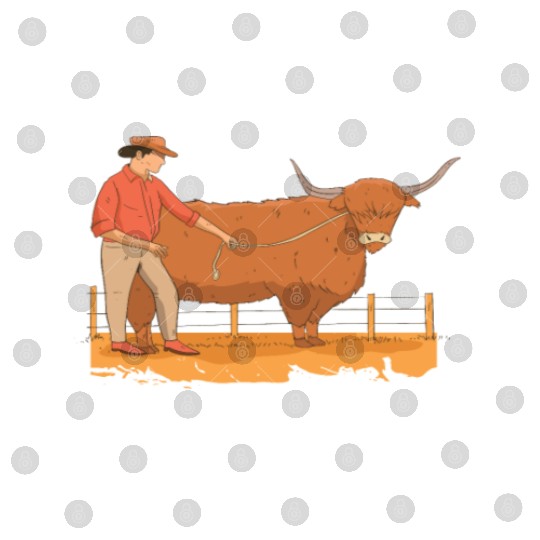 Hairy Cow Farmer Highland Cow Digital Files