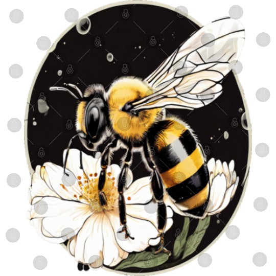 Bumble Bee on a Flower in a Bubble Digital Files