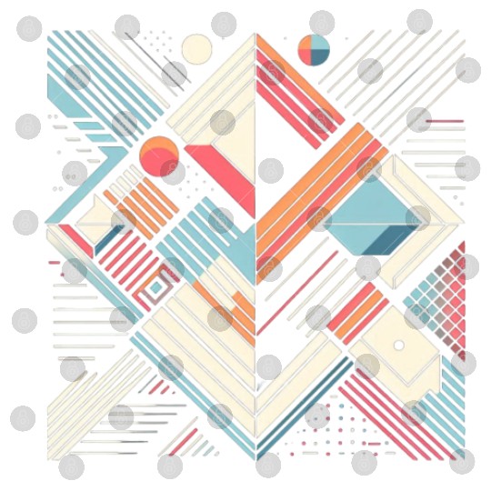 Retro Geometric Shapes 80s 90s Style 4 Digital Files