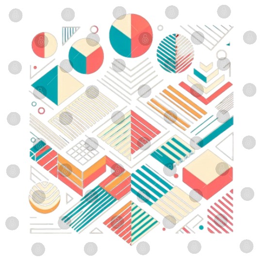 Retro Geometric Shapes 80s 90s Style 1 Digital Files