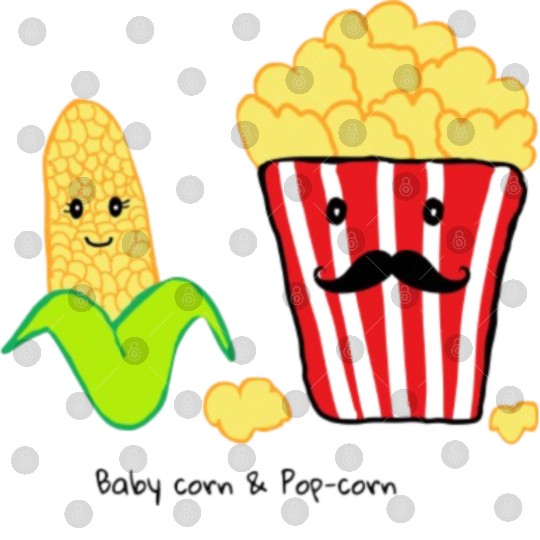 Baby corn and Popcorn Father and Baby design Digital Files