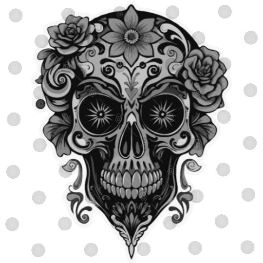 A abstract sugar skull Calavera Digital Files