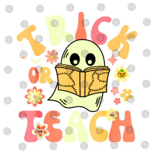 Trick Or Treat Halloween Boo Ghost Reading Book Digital Files