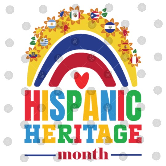 Hispanic heritage month flags colorful rainbow col Digital Files